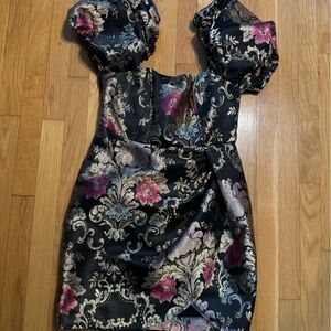 Floral metallic dress